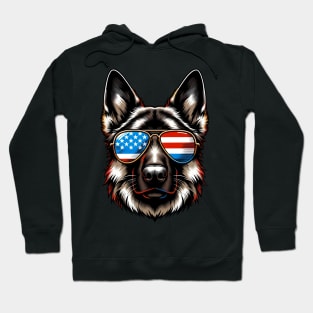 German Shepherd Patriotic Sunglasses American FlagGerman Shepherd Patriotic Sunglasses American Flag 4th of July Hoodie